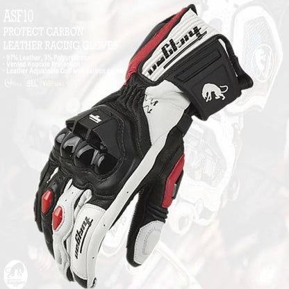 Motorcycle Leather Gloves with Windproof Protection and Touchscreen Function