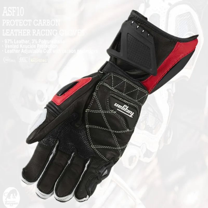 Motorcycle Leather Gloves with Windproof Protection and Touchscreen Function