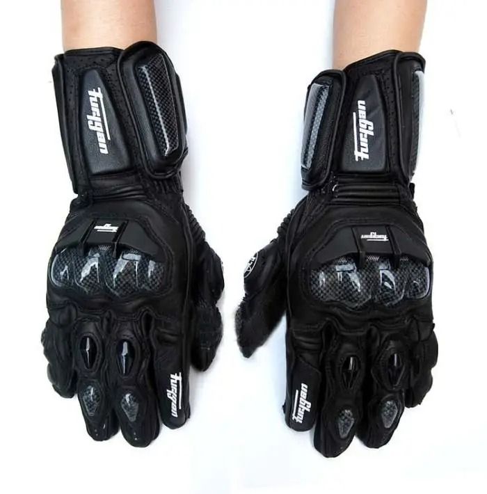 Motorcycle Leather Gloves with Windproof Protection and Touchscreen Function