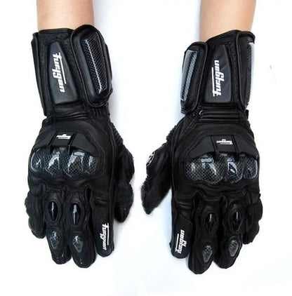 Motorcycle Leather Gloves with Windproof Protection and Touchscreen Function
