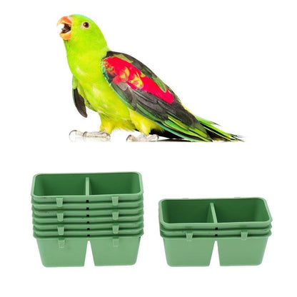 FeatherMate 10-Pack Universal Bird & Small Animal Feeding Cups – Food/Water Bowls for Parrots, Chinchillas, Ferrets & Mo
