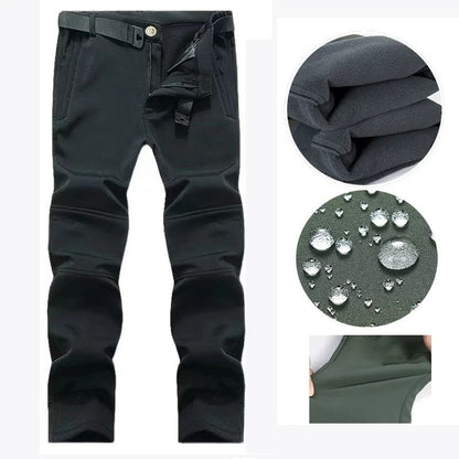 Waterproof Softshell Fleece Jacket and Pants – Mens Outdoor Hiking, Camping and Skiing Set