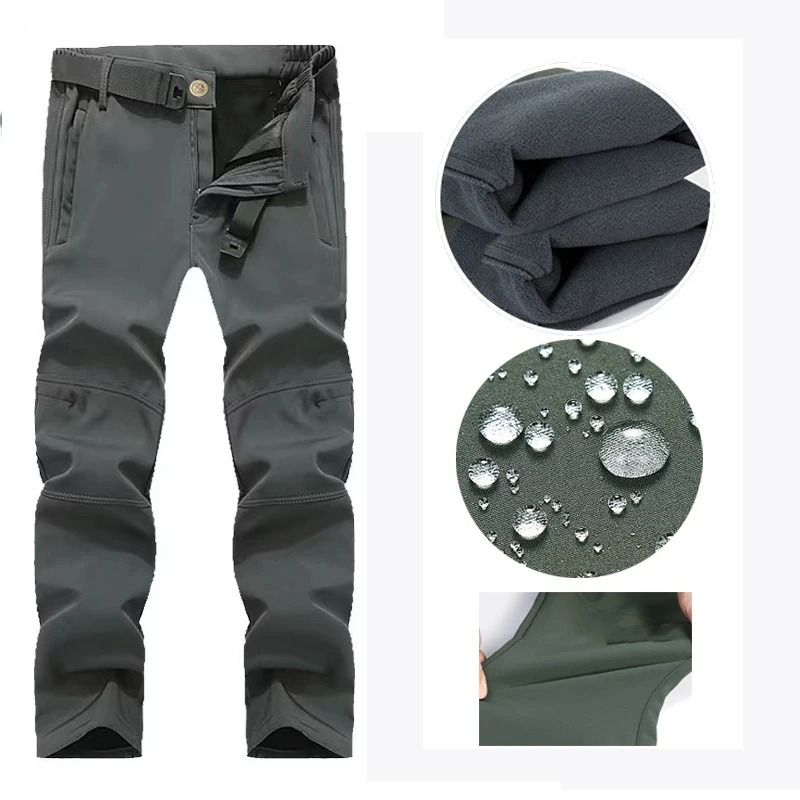 Waterproof Softshell Fleece Jacket and Pants – Mens Outdoor Hiking, Camping and Skiing Set