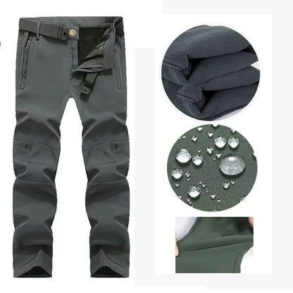 Waterproof Softshell Fleece Jacket and Pants – Mens Outdoor Hiking, Camping and Skiing Set