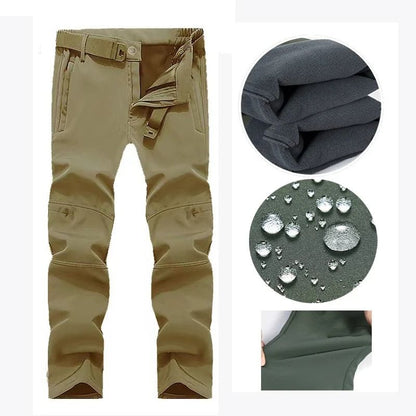 Waterproof Softshell Fleece Jacket and Pants – Mens Outdoor Hiking, Camping and Skiing Set