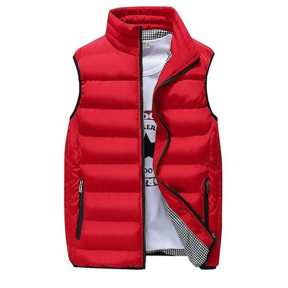 Men Windproof Warm Padded Vest Winter Sleeveless Jacket