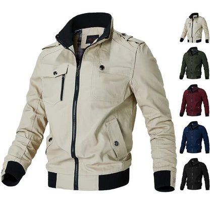 Men Tactical Military Cotton Jacket Slim Fit Casual Cargo Coat