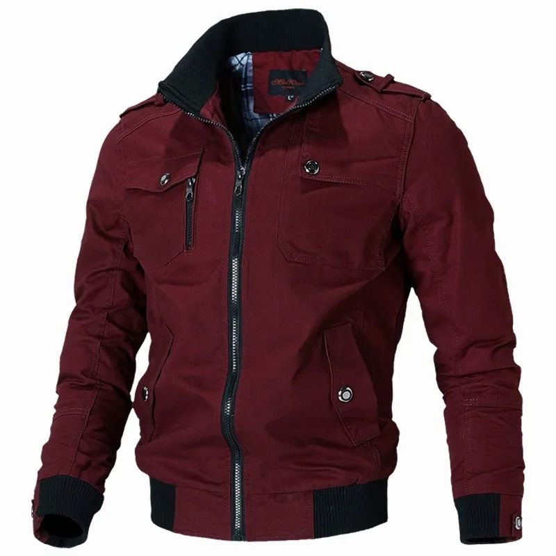Men Tactical Military Cotton Jacket Slim Fit Casual Cargo Coat