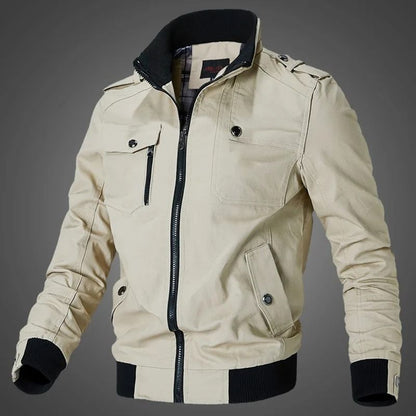 Men Tactical Military Cotton Jacket Slim Fit Casual Cargo Coat