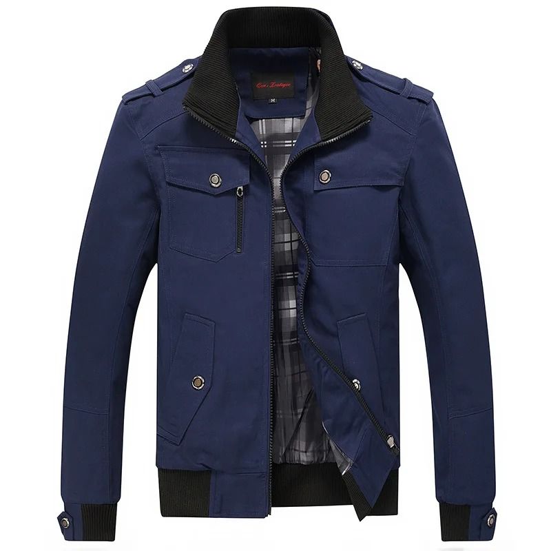 Men Tactical Military Cotton Jacket Slim Fit Casual Cargo Coat