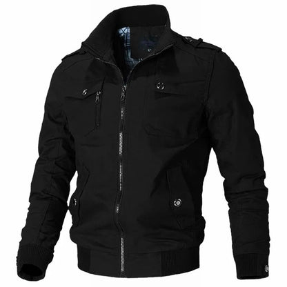 Men Tactical Military Cotton Jacket Slim Fit Casual Cargo Coat