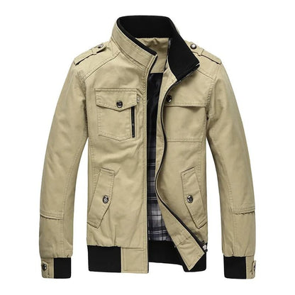 Men Tactical Military Cotton Jacket Slim Fit Casual Cargo Coat