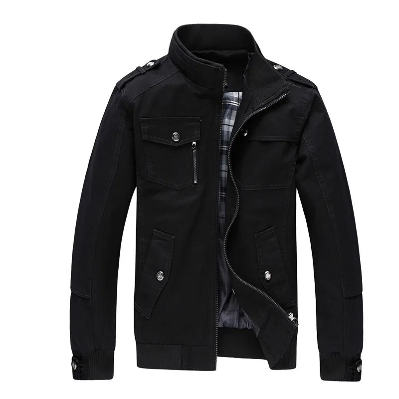 Men Tactical Military Cotton Jacket Slim Fit Casual Cargo Coat