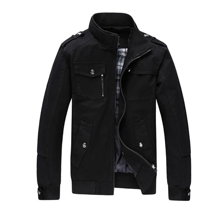 Men Tactical Military Cotton Jacket Slim Fit Casual Cargo Coat