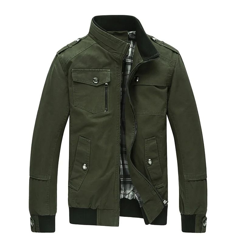 Men Tactical Military Cotton Jacket Slim Fit Casual Cargo Coat