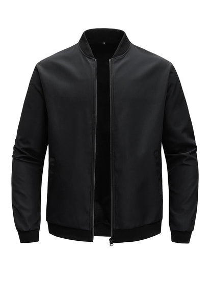 Mens Casual Baseball Collar Lightweight Jacket