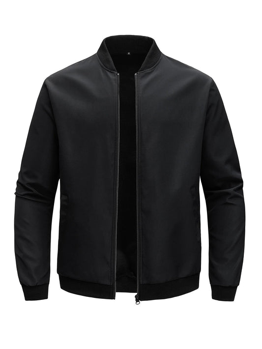 Mens Casual Baseball Collar Lightweight Jacket