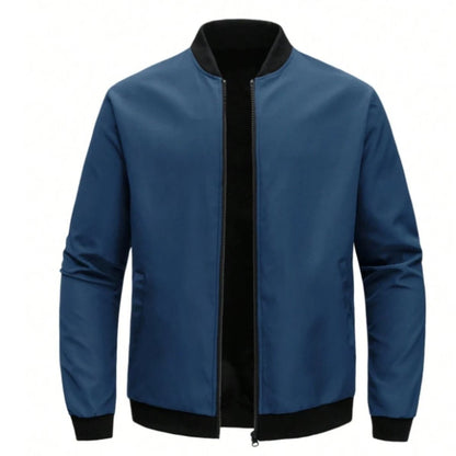 Mens Casual Baseball Collar Lightweight Jacket