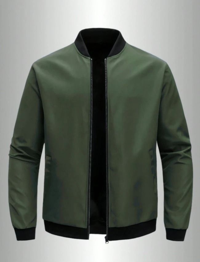 Mens Casual Baseball Collar Lightweight Jacket
