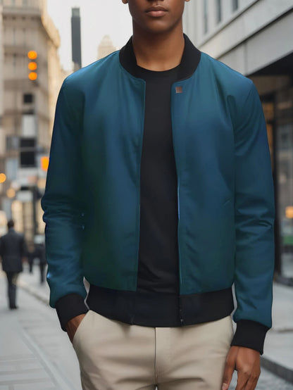 Mens Casual Baseball Collar Lightweight Jacket