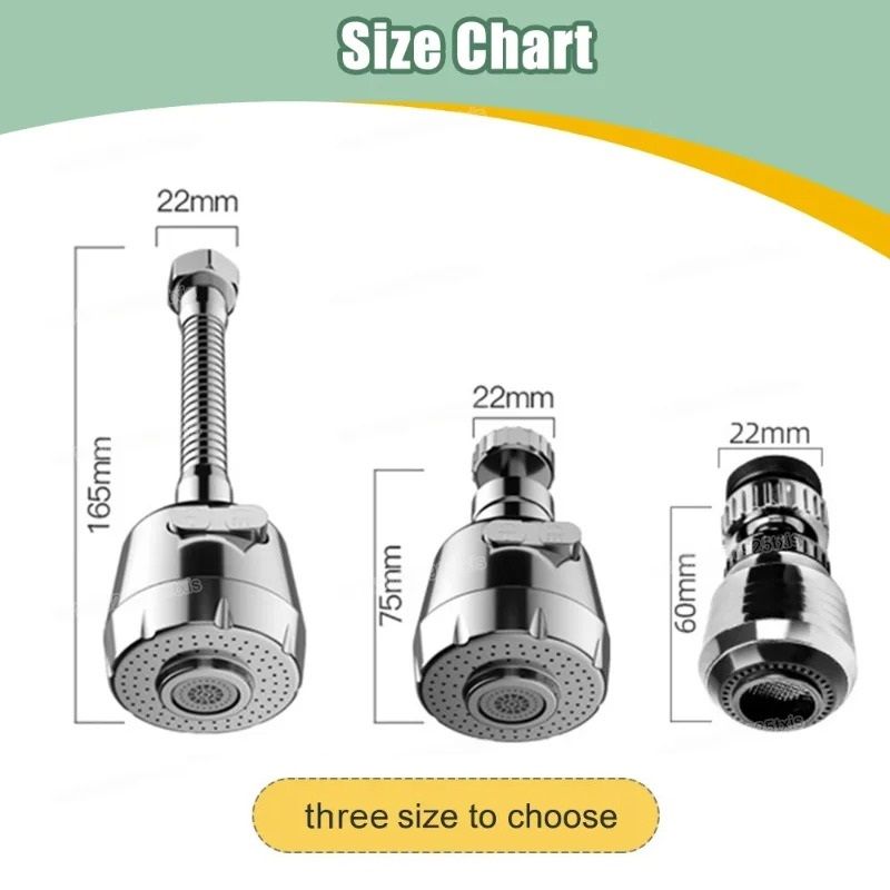 360 Degree Rotatable Faucet Nozzle Adapter with Dual Spray Modes