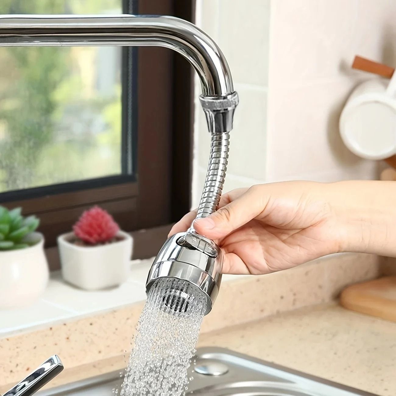 360 Degree Rotatable Faucet Nozzle Adapter with Dual Spray Modes