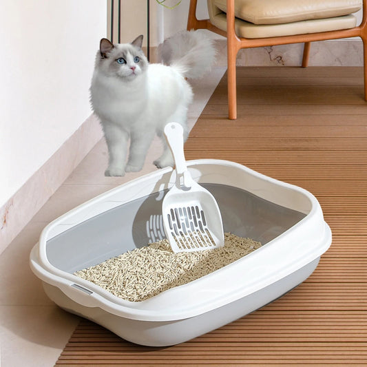 Semi Enclosed Cat Litter Box Splash-Proof Large Size