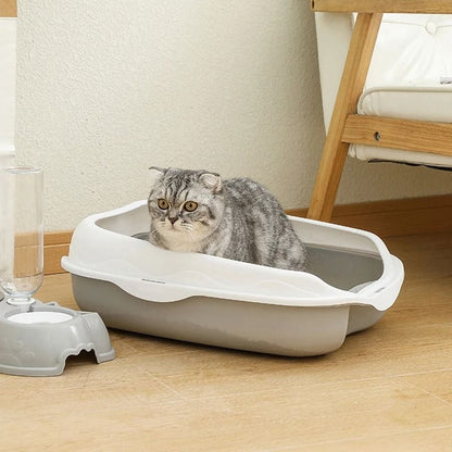 Semi Enclosed Cat Litter Box Splash-Proof Large Size