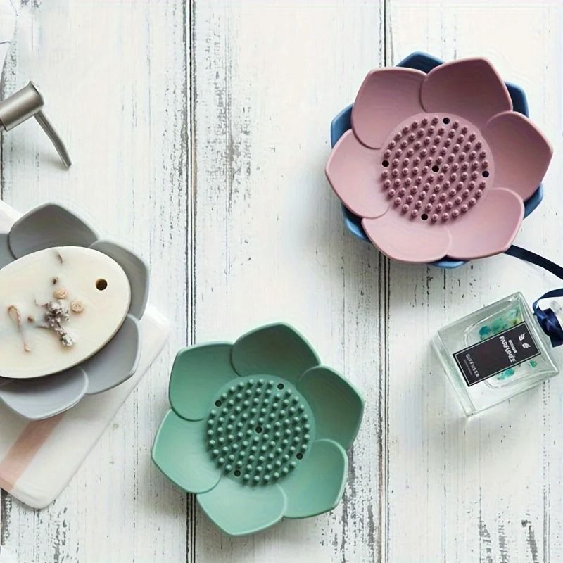 Lotus Design Silicone Soap Box for Bathroom