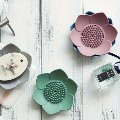 Lotus Design Silicone Soap Box for Bathroom