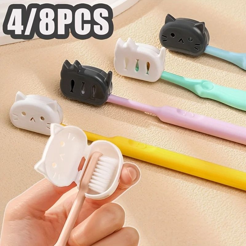 Cat Shape Toothbrush Head Covers for Travel and Home