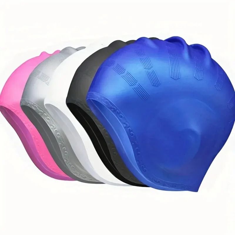 Durable Silicone Swimming Cap with Ear Pockets for Adults and Teens