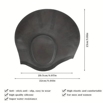 Durable Silicone Swimming Cap with Ear Pockets for Adults and Teens