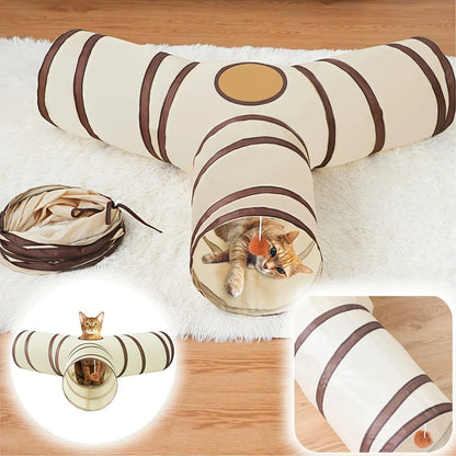 Foldable All-in-One Cat Play Tunnel for Fun and Exploration