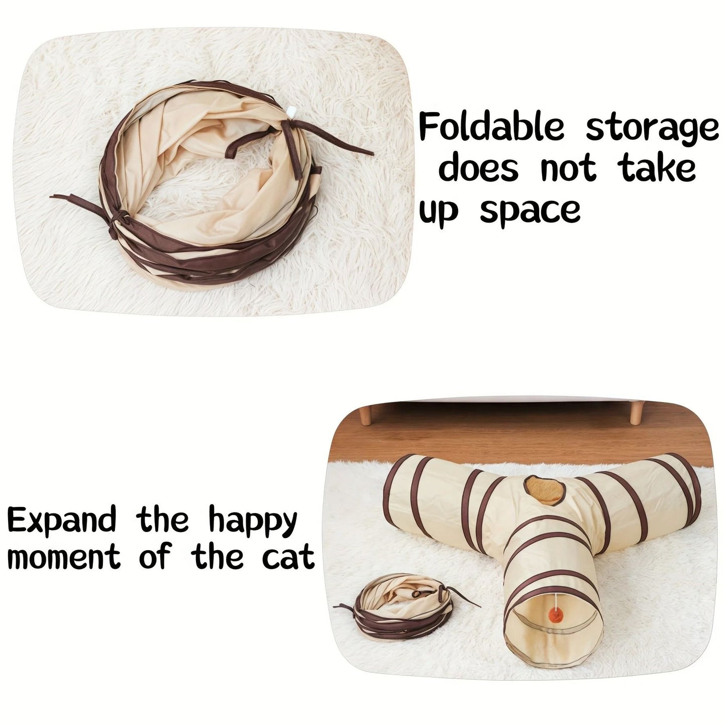Foldable All-in-One Cat Play Tunnel for Fun and Exploration
