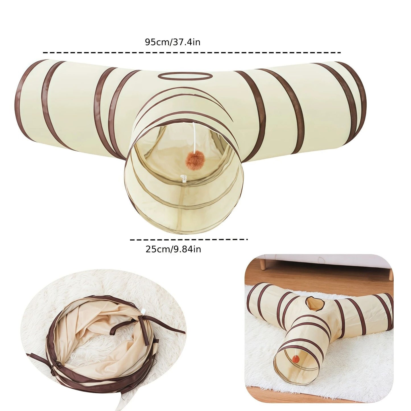 Foldable All-in-One Cat Play Tunnel for Fun and Exploration