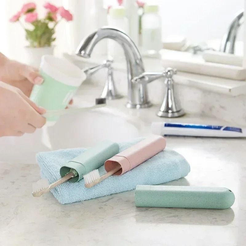 Portable Toothbrush Box Holder Cover for Travel and Bathroom
