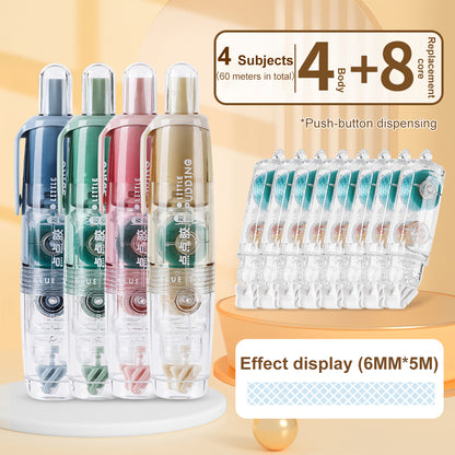 Replaceable Refills Transparent Dot Dispensing Double-sided Tape, Handbook Glue for School, Office, and Stationery Use