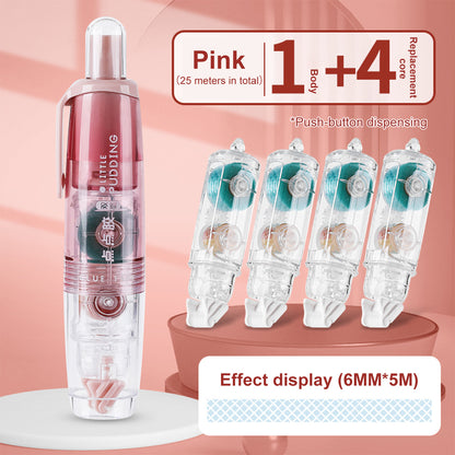 Replaceable Refills Transparent Dot Dispensing Double-sided Tape, Handbook Glue for School, Office, and Stationery Use