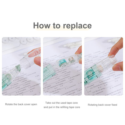 Replaceable Refills Transparent Dot Dispensing Double-sided Tape, Handbook Glue for School, Office, and Stationery Use