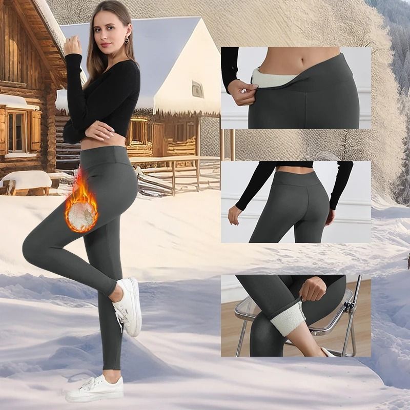 Womens Winter Fleece Lined Leggings High Waist Velvet Warm Tights