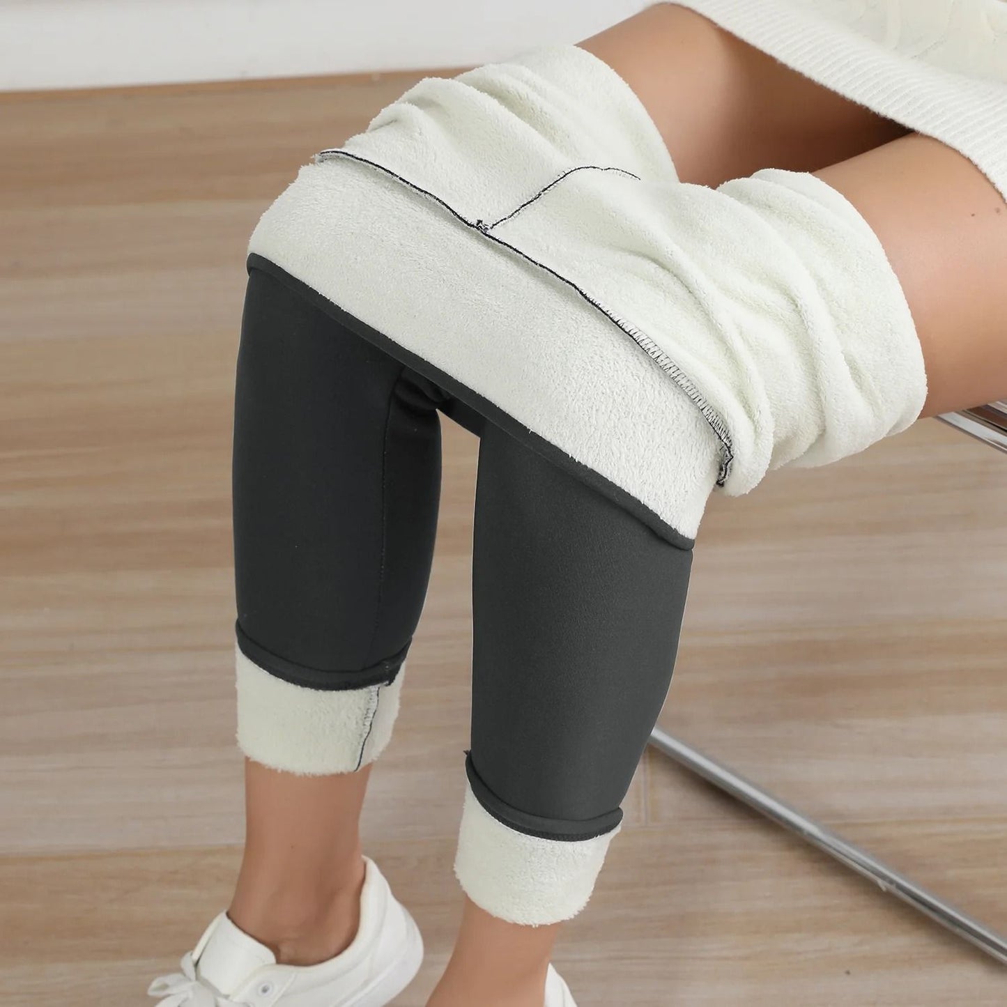 Womens Winter Fleece Lined Leggings High Waist Velvet Warm Tights