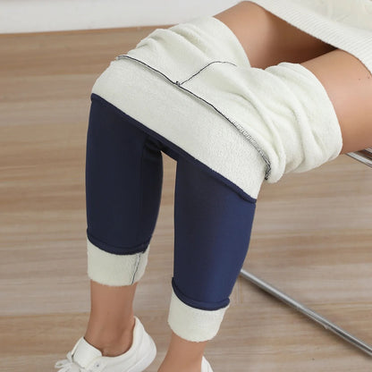 Womens Winter Fleece Lined Leggings High Waist Velvet Warm Tights