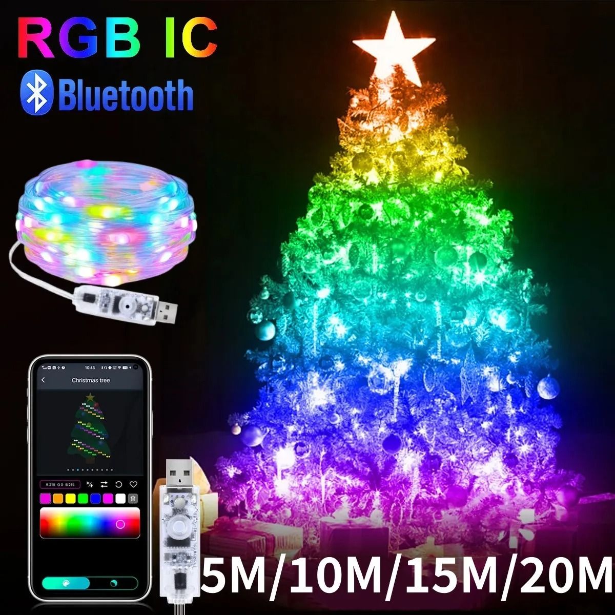 RGBIC LED String Light with Bluetooth App Control