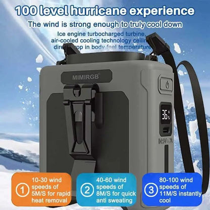 10000mAh Portable Waist Fan with Power Bank and LED Light