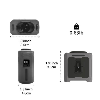 10000mAh Portable Waist Fan with Power Bank and LED Light
