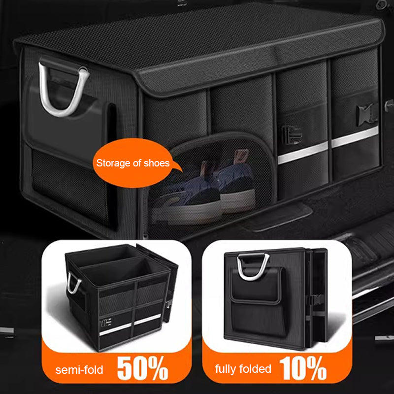 Waterproof Foldable Trunk Organizer, Large Capacity Oxford Cloth Car Storage Box for Travel and Camping