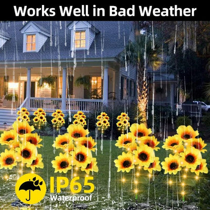 Solar Sunflower Garden Lights Outdoor Waterproof LED Flower Lamp