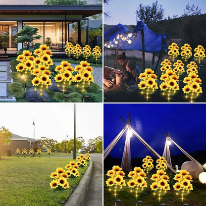 Solar Sunflower Garden Lights Outdoor Waterproof LED Flower Lamp