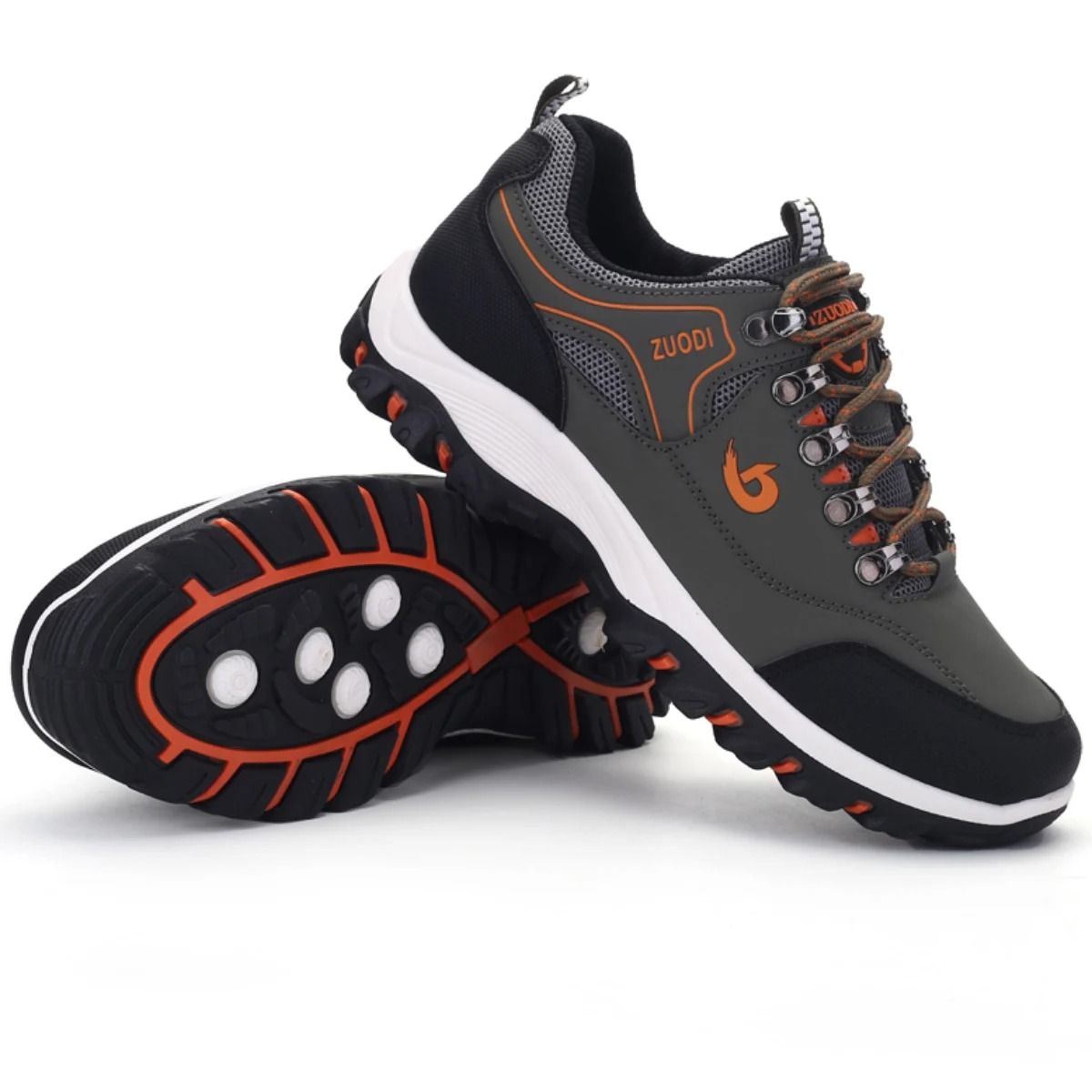Mens Waterproof Hiking Shoes Outdoor PU Leather Walking Sneakers